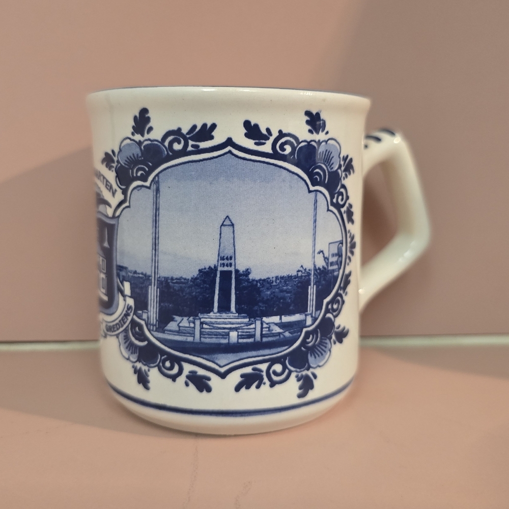 Vintage Delfts AGRO BLAUW 348 Blue Blauw Hand Painted Danish Dutch Cup Holland